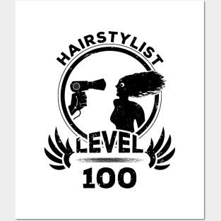 Level 100 Hairstylist Gift Posters and Art